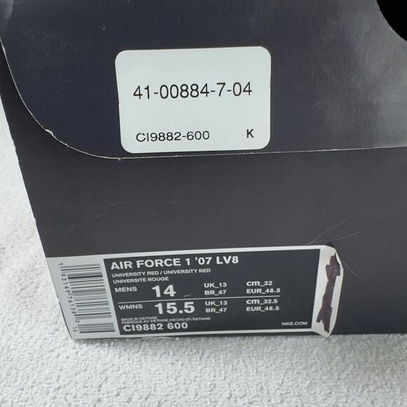 Nike Air Force 1 Detroit Pistons 89 Champs Red Men's Sneaker Size 14 CI9882-600 - Picture 2 of 13